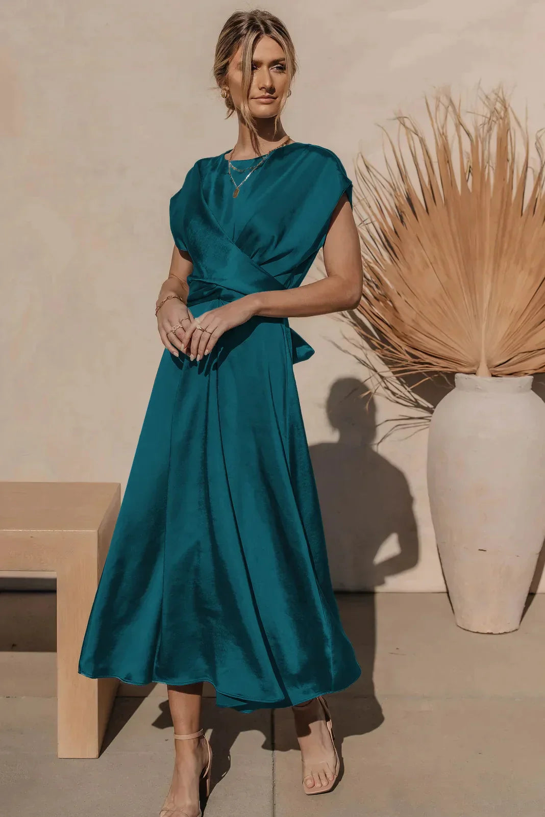 CD | Rochie de seară midi elegantă cu curea integrată