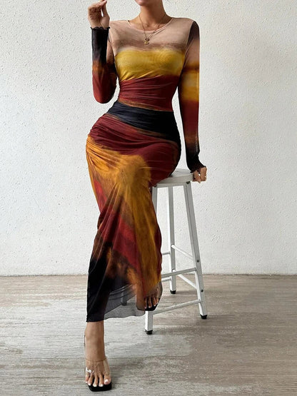 CD | Rochie maxi cu imprimeu floral, mulată