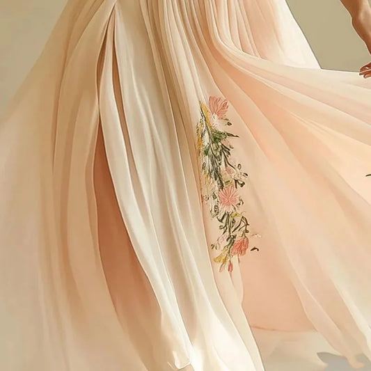 CD | LUMIELLA - ROCHIE DE PETRECERE ELEGANTĂ CU TALIE ÎNALTĂ ȘI DECOLTEU ÎN V