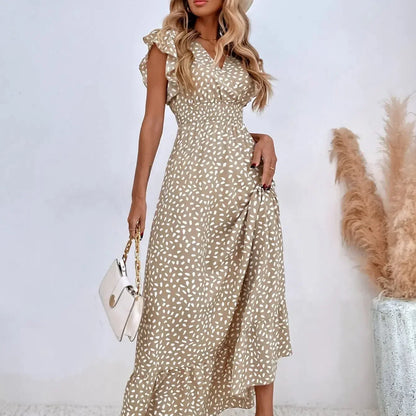 CD | Amazon Cross Border Foreign Trade Femei V-Neck talie rochie lungă