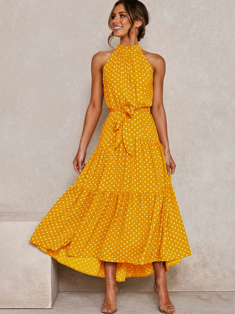 CD | Rochie midi fără mâneci cu buline