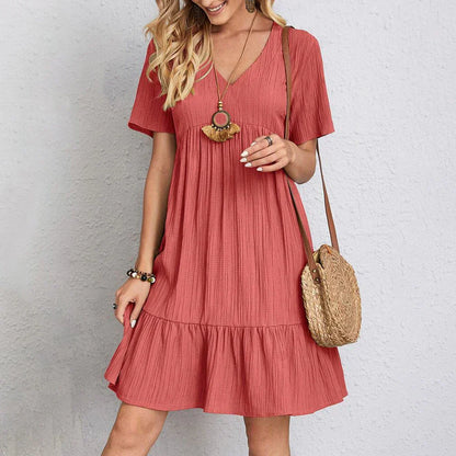 CD | Rochie mini boho trendy cu tiv cu volane