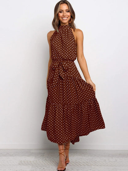 CD | Rochie midi fără mâneci cu buline