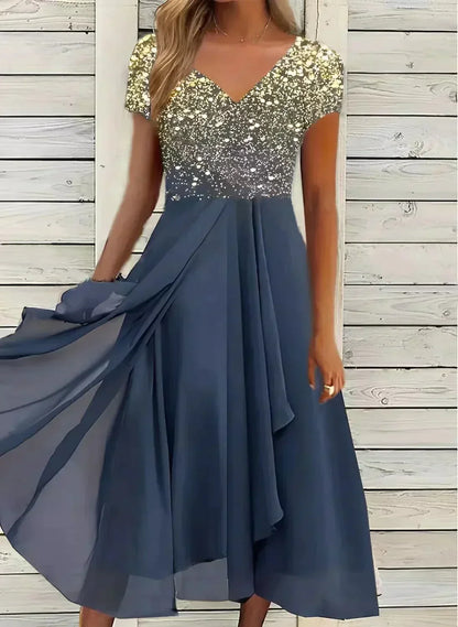 CD | Rochie midi elegantă cu fustă amplă