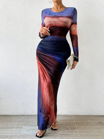 CD | Rochie maxi cu imprimeu floral, mulată