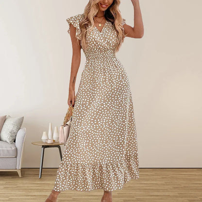 CD | Amazon Cross Border Foreign Trade Femei V-Neck talie rochie lungă
