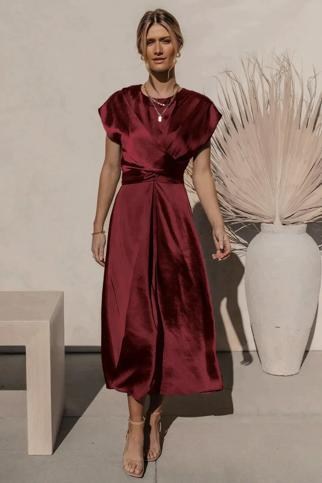 CD | Rochie de seară midi elegantă cu curea integrată