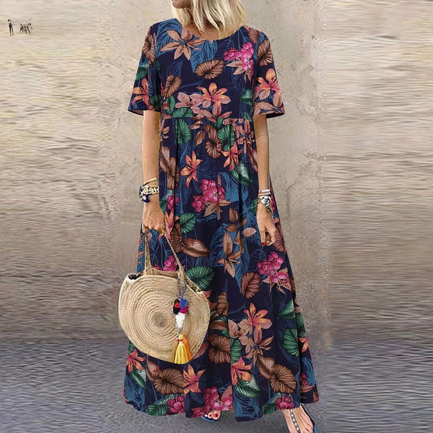 CD | Rochie maxi florală vibrantă