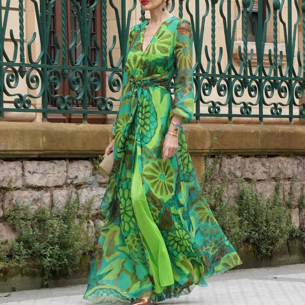 CD | Fresh Rochie maxi cu mâneci lungi și decolteu în V