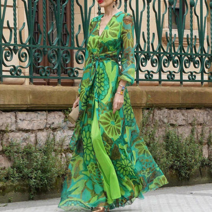 CD | Fresh Rochie maxi cu mâneci lungi și decolteu în V