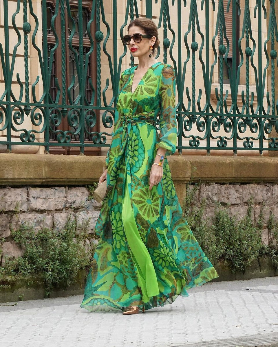 CD | Fresh Rochie maxi cu mâneci lungi și decolteu în V