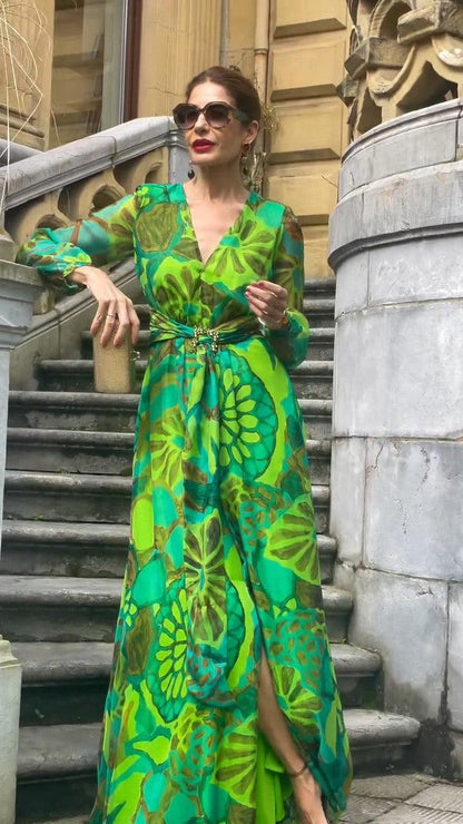 CD | Fresh Rochie maxi cu mâneci lungi și decolteu în V