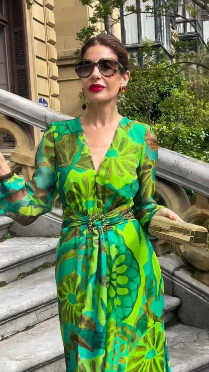 CD | Fresh Rochie maxi cu mâneci lungi și decolteu în V