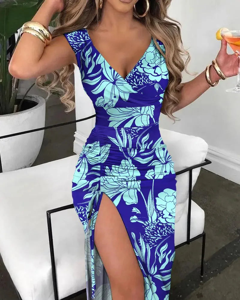 CD | 2024 Rochie de seară lungă elegantă cu rochie midi de modă divizată