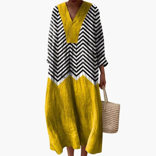 CD | Rochie MIdi pentru femei cu mâneci lungi și model geometric
