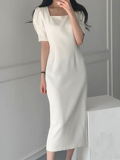 CD | Rochie maxi vintage cu mâneci bufante