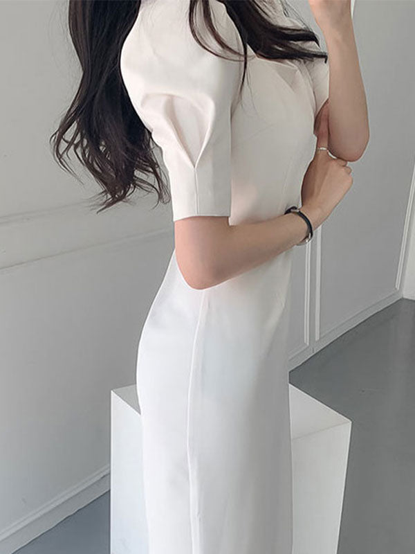 CD | Rochie maxi vintage cu mâneci bufante