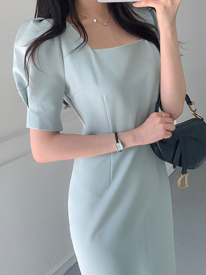 CD | Rochie maxi vintage cu mâneci bufante