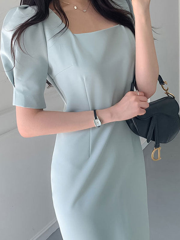 CD | Rochie maxi vintage cu mâneci bufante