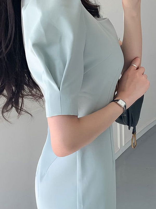 CD | Rochie maxi vintage cu mâneci bufante