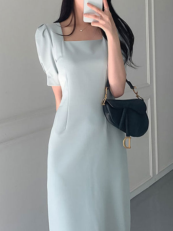 CD | Rochie maxi vintage cu mâneci bufante