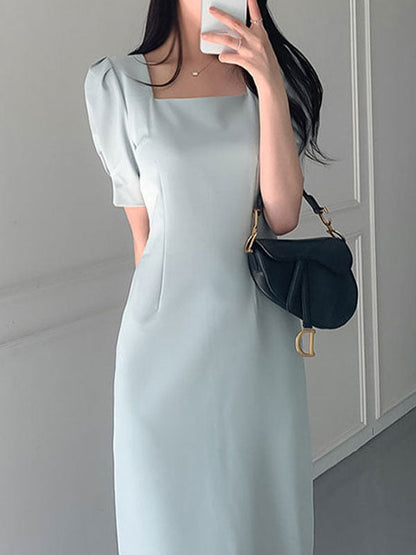 CD | Rochie maxi vintage cu mâneci bufante