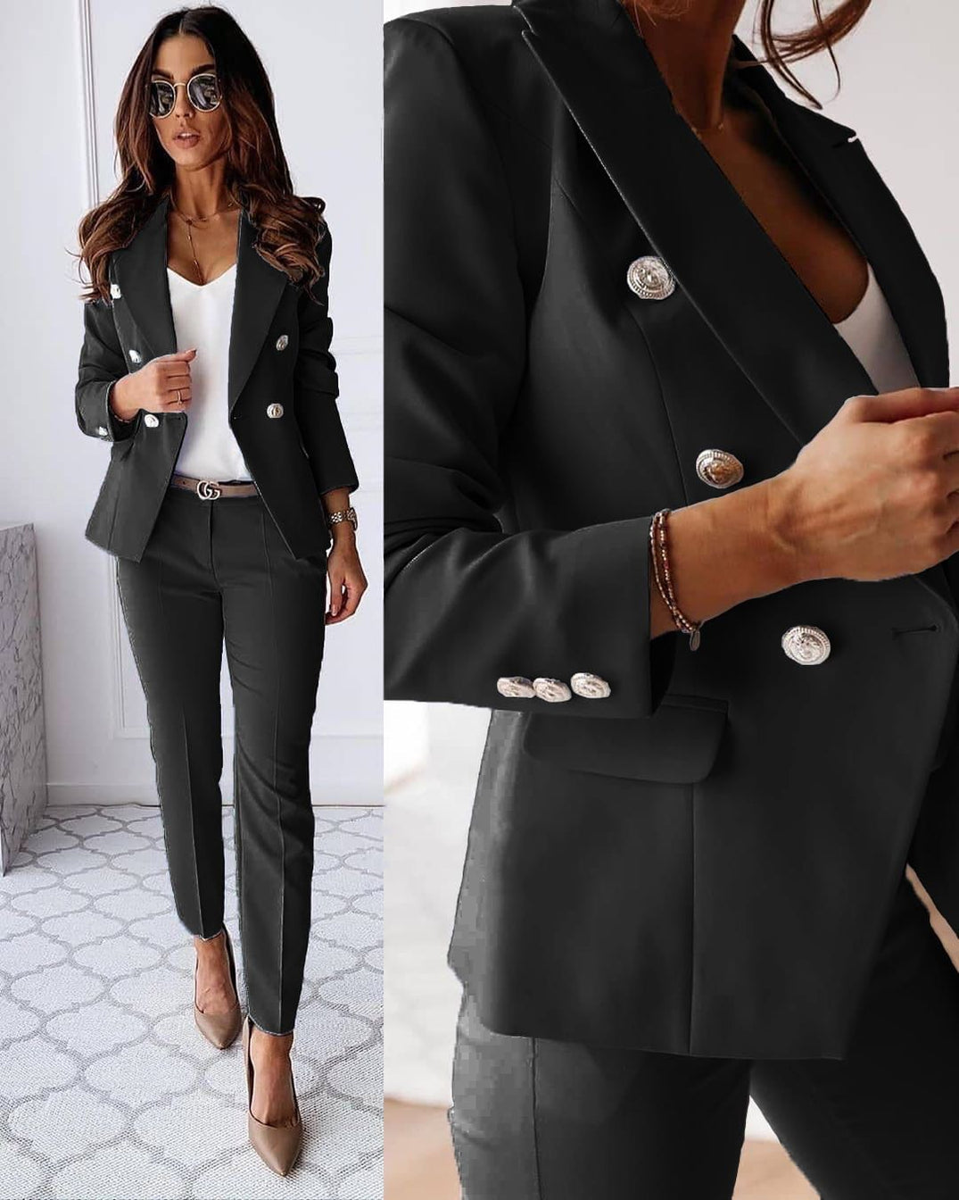 CD | Set elegant de jachetă și pantaloni pentru femei