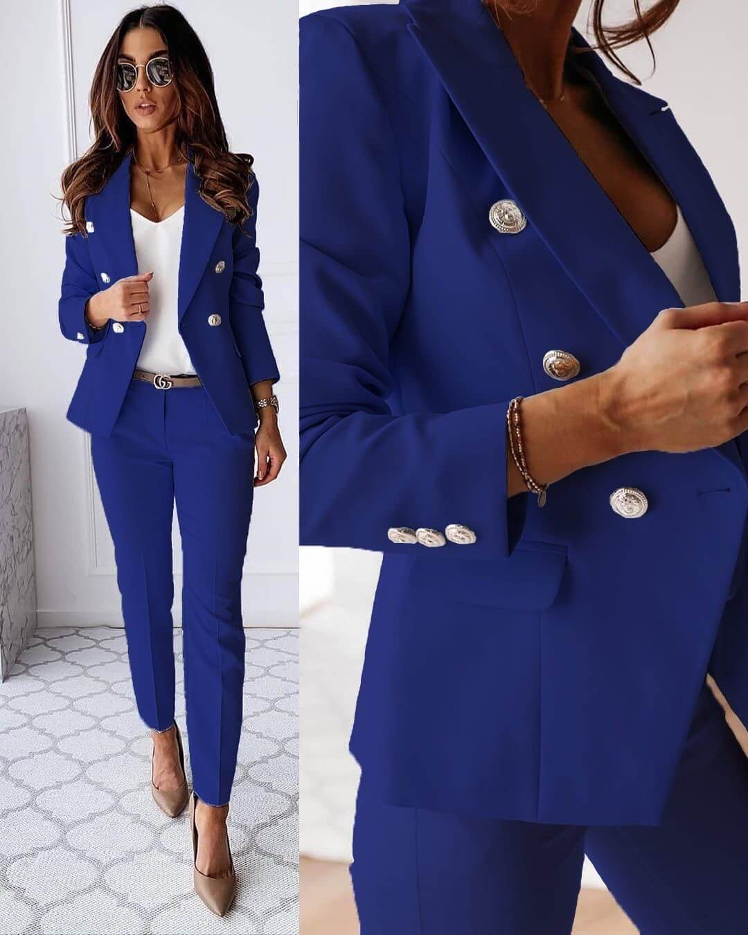 CD | Set elegant de jachetă și pantaloni pentru femei