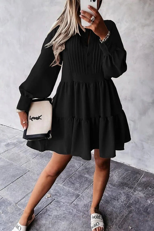 CD | Rochie mini cu mânecă lungă cu nasturi