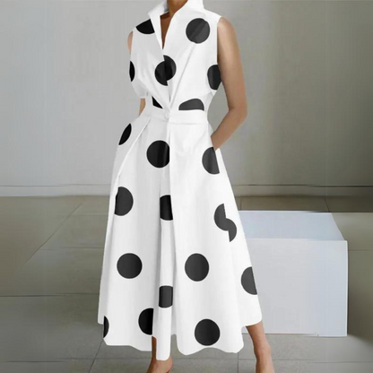 CD | Rochie midi fără mâneci cu buline