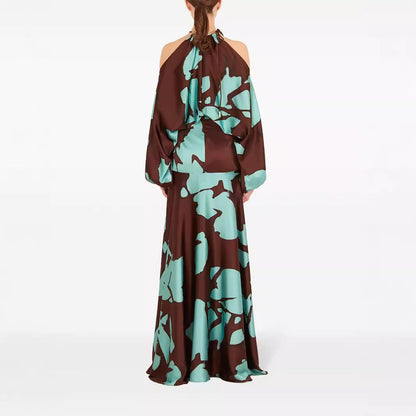 CD | Rochie imprimate cu mâneci raglan off-the-shoulder pentru femei