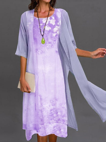 CD | rochie midi din două piese cu model floral pentru femei AH315