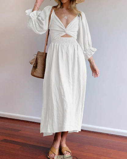 CD | Rochie maxi cu mânecă bufantă reversibilă elegantă