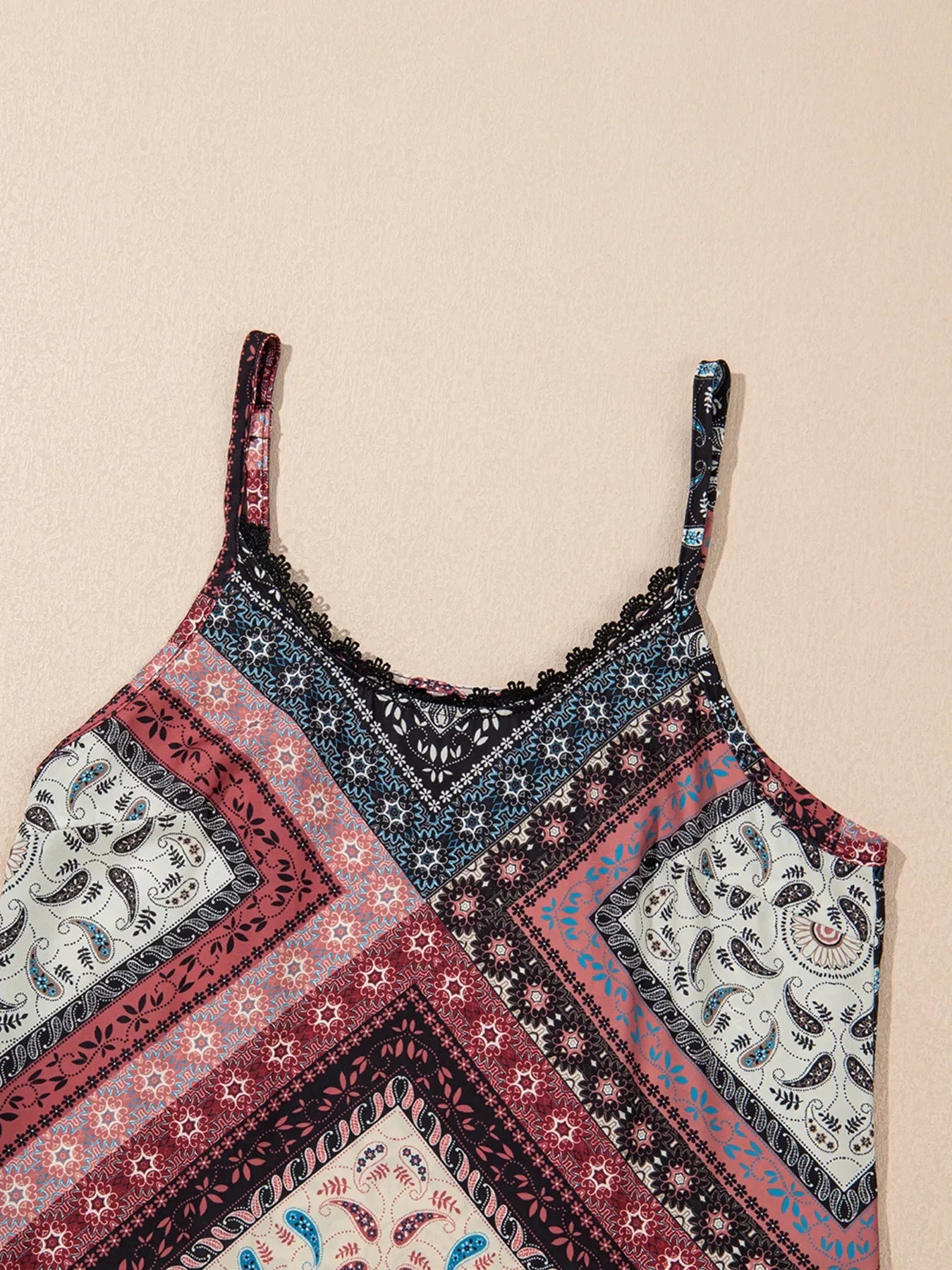 CD | Rochie mini cami cu model geometric paisley