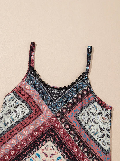CD | Rochie mini cami cu model geometric paisley