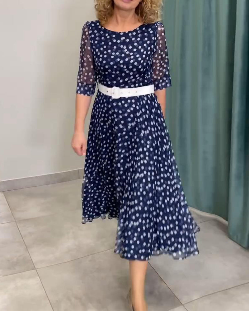 CD | Rochie jumătate maneca Dot sifon
