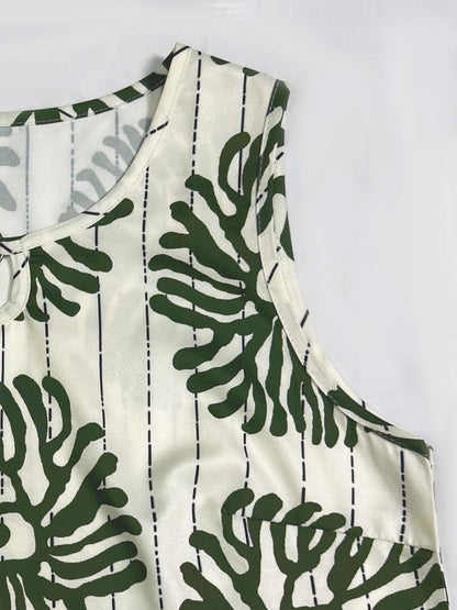 CD | Mini rochie de vară fără mâneci cu imprimare florală