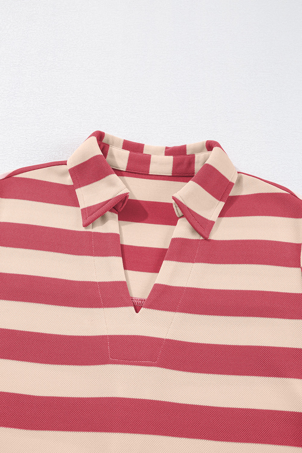 CD | Mini rochie cu mânecă lungă cu dungi contrastante Johnny Collar