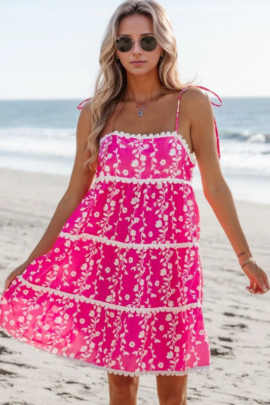CD | Mini rochie fără mâneci cu imprimeu floral Ric Rac Patched