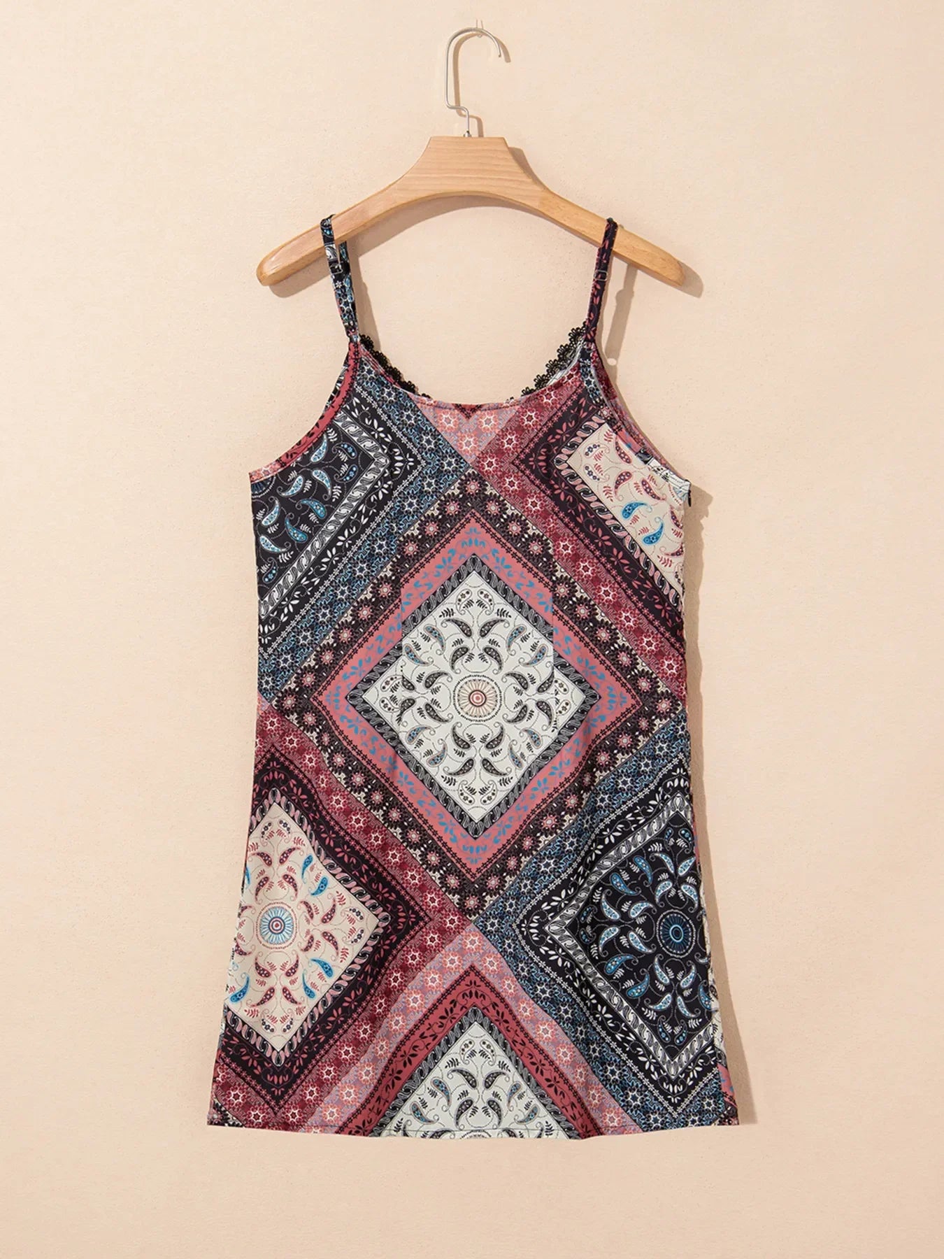 CD | Rochie mini cami cu model geometric paisley
