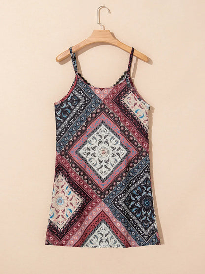 CD | Rochie mini cami cu model geometric paisley