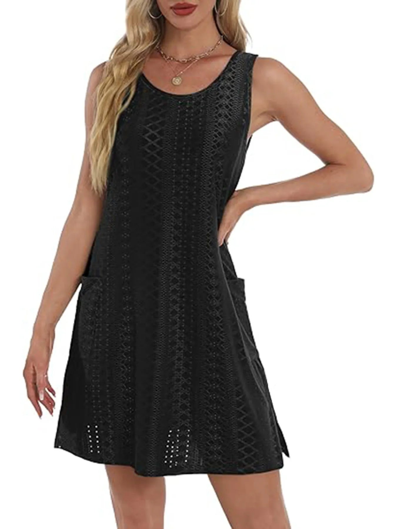 CD | Fantă laterală Rochie mini tank fără mâneci