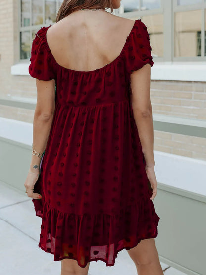 CD | Rochie mini cu decolteu pătrat Swiss Dot