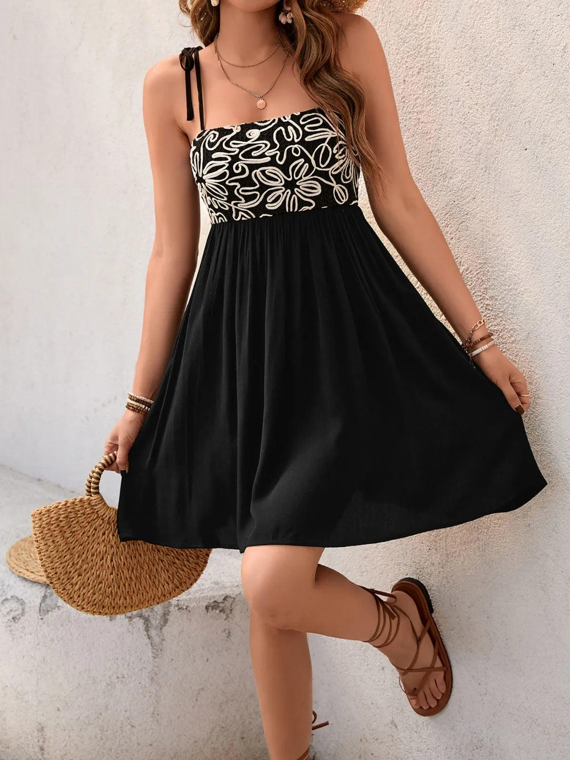 CD | Rochie mini cami cu umăr legat