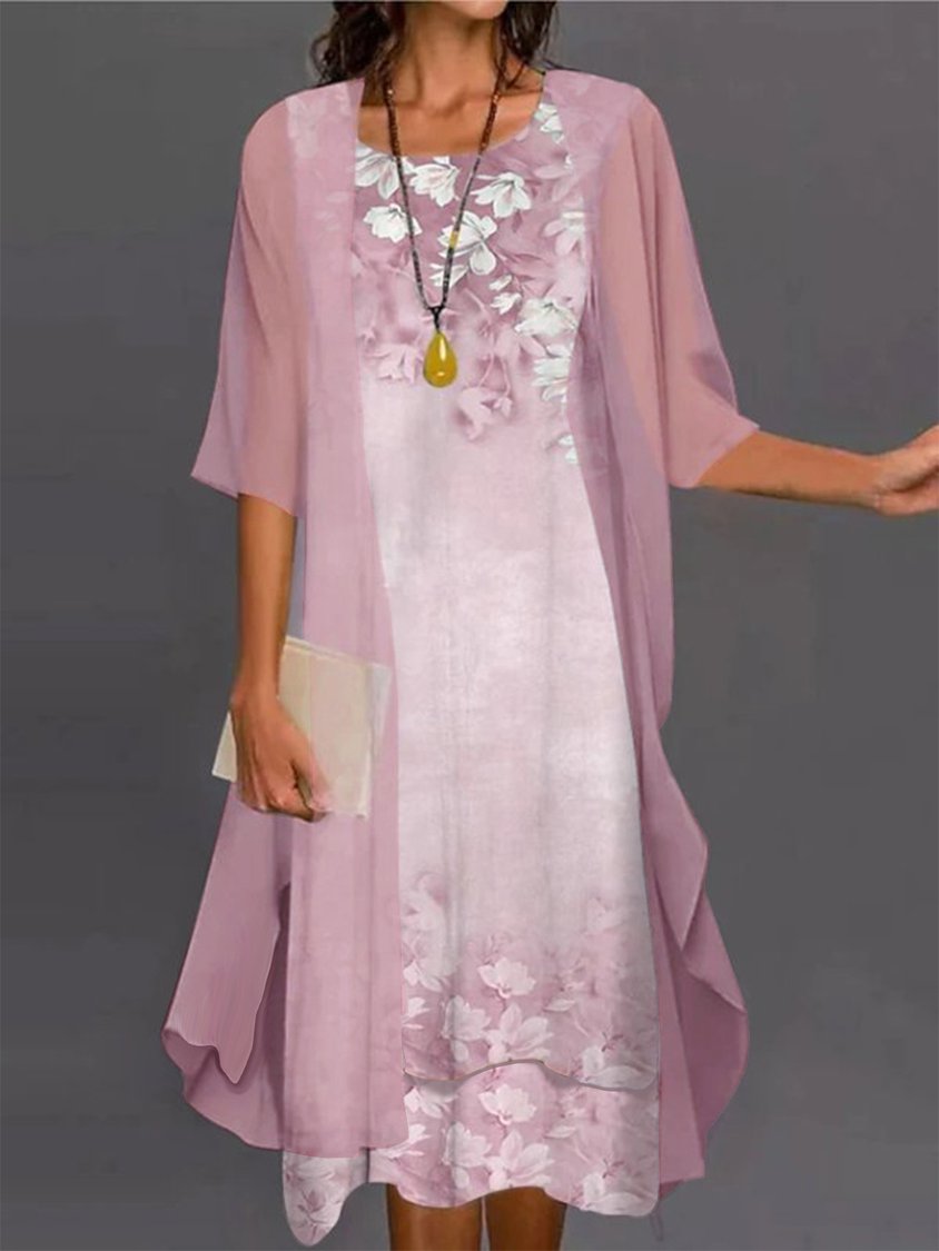 CD | rochie midi din două piese cu model floral pentru femei AH315