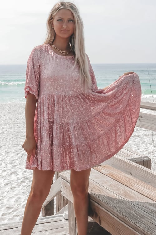 CD | Rochie mini cu paiete cu sclipici