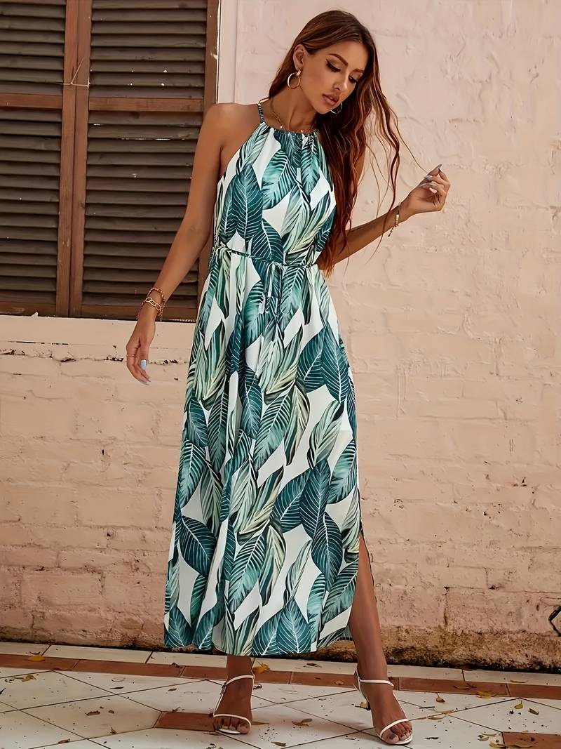 CD | Rochie midi fără mâneci cu tăietură