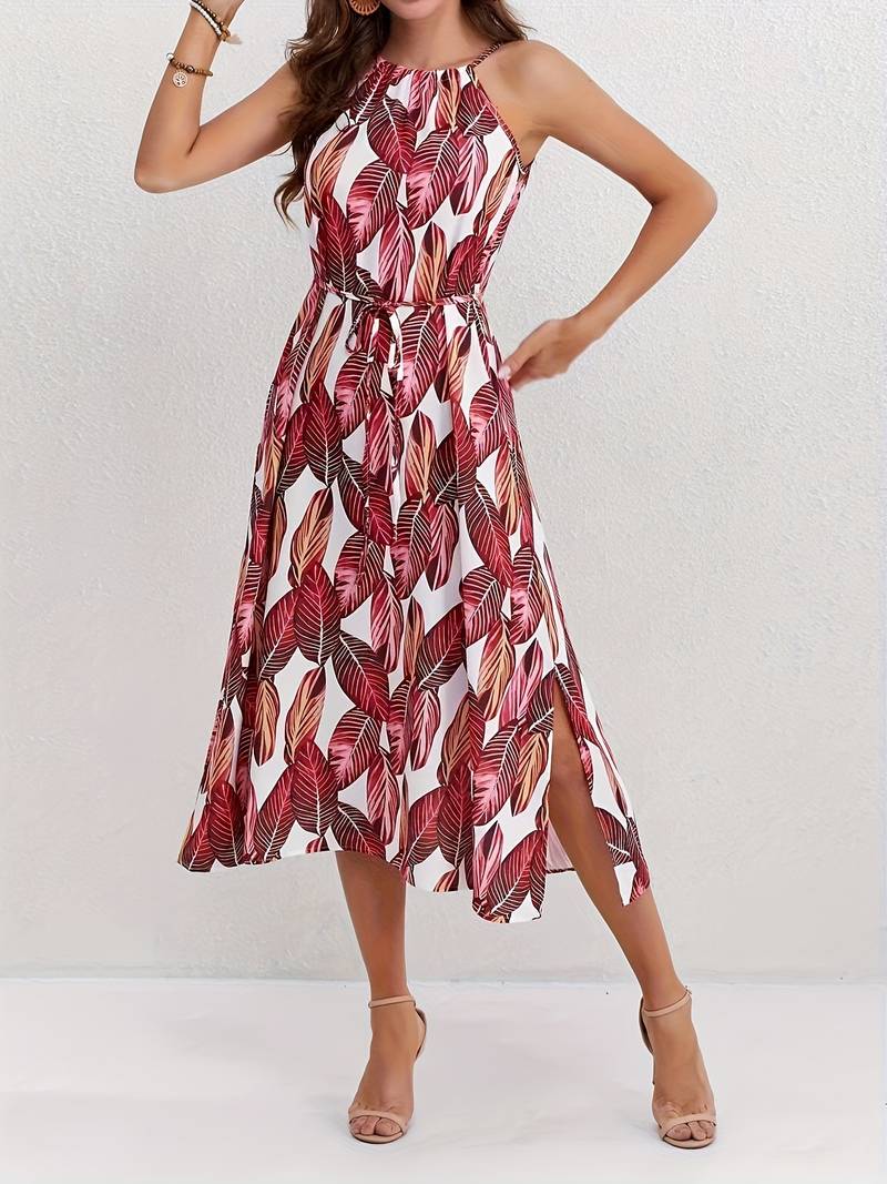 CD | Rochie midi fără mâneci cu tăietură