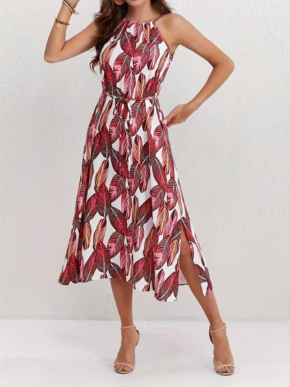 CD | Rochie midi fără mâneci cu tăietură
