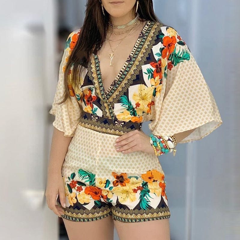 CD | Romper elegant cu imprimeu floral